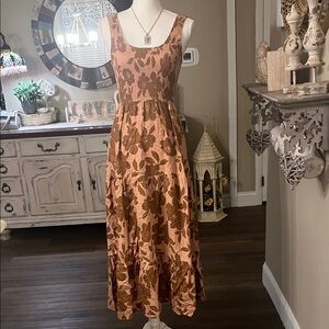 Saltwater LUXE Floral Maxi Dress - Brown and Tan
